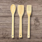3 Bamboo Wooden Spoon Set -Size 14 Inch