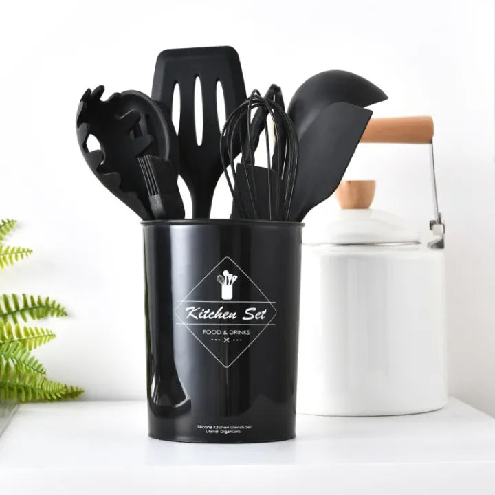 12 Pcs Silicone Cooking Spoon-Heat Resistant Non-Toxic BPA Free Spatula Set