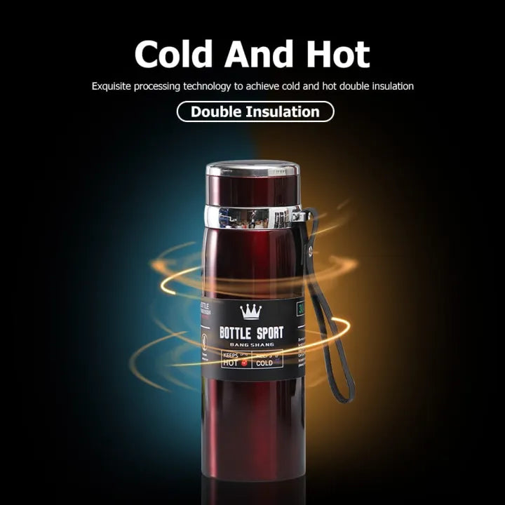 Insulated Water Bottle, 1 Litre Stainless Steel Water Bottle for 12 Hours Hot & Cold