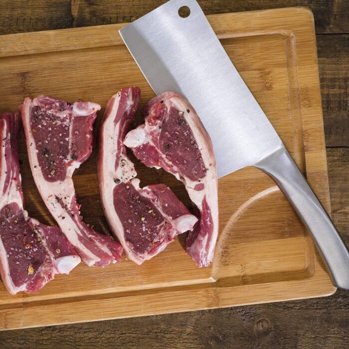 8-Pieces Silver Stainless Steel Knife Set with 360° Rotating Block