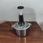 Stainless Steel push Chopper with 4 Blades & Sealed Cover