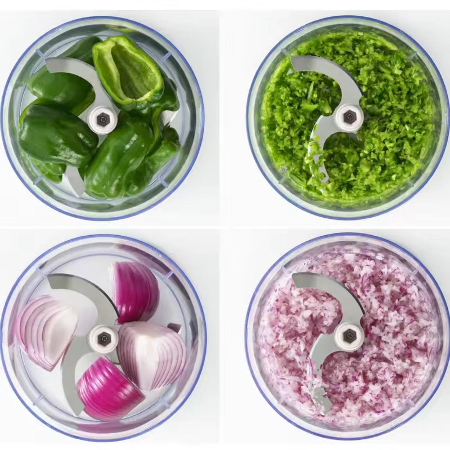 Manual Hand Push Chopper 4 Blades