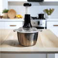 Stainless Steel push Chopper with 4 Blades & Sealed Cover