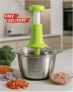 Stainless Steel push Chopper with 4 Blades & Sealed Cover
