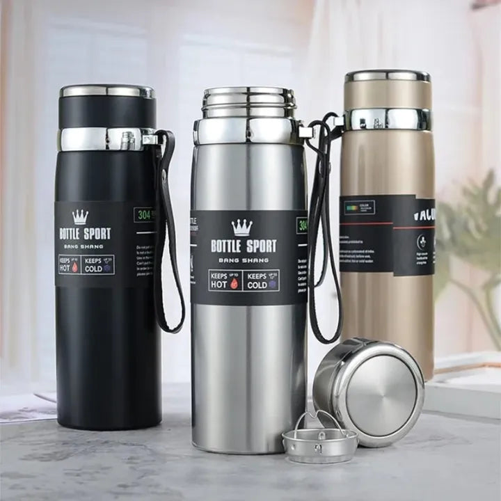 Insulated Water Bottle, 1 Litre Stainless Steel Water Bottle for 12 Hours Hot & Cold