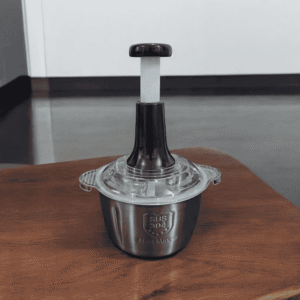 Stainless Steel push Chopper with 4 Blades & Sealed Cover