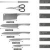 8-Pieces Silver Stainless Steel Knife Set with 360° Rotating Block (Silver)
