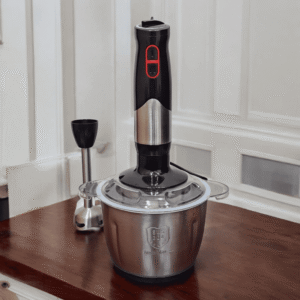 2-in-1 Multifunctional Stirrer Set - Stainless Steel Hand Blender + Stainless Steel 2L Meat Chopper (2 Year Warranty)