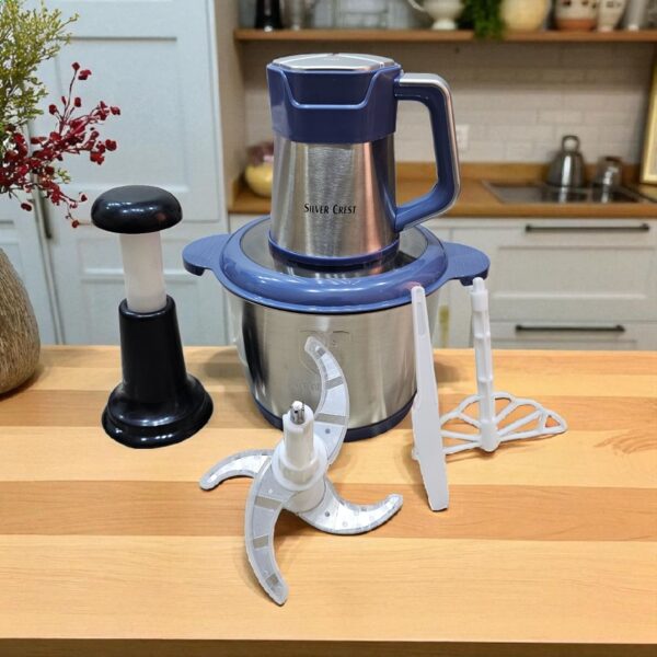 Silver Crest 2 in 1 Electric and Manual Stainless Steel Meat Chopper-3 Liter (German Brand 🇩🇪)