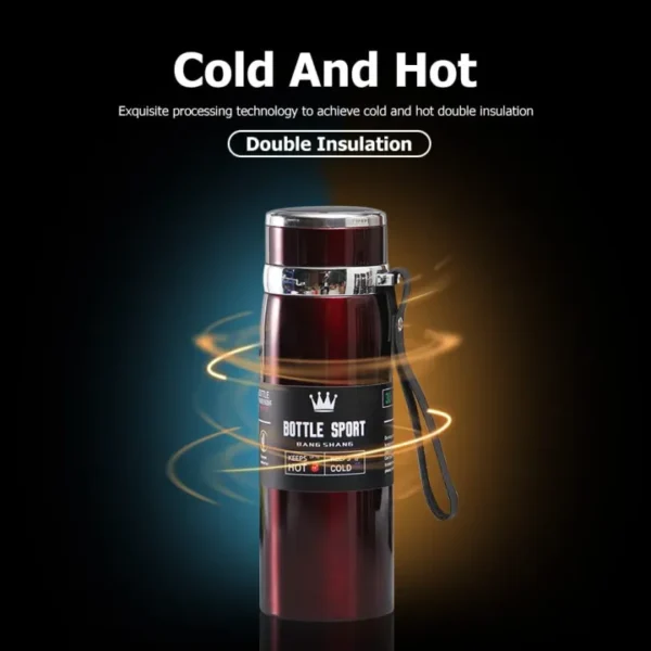 Insulated Water Bottle, 1 Litre Stainless Steel Water Bottle for 12 Hours Hot & Cold