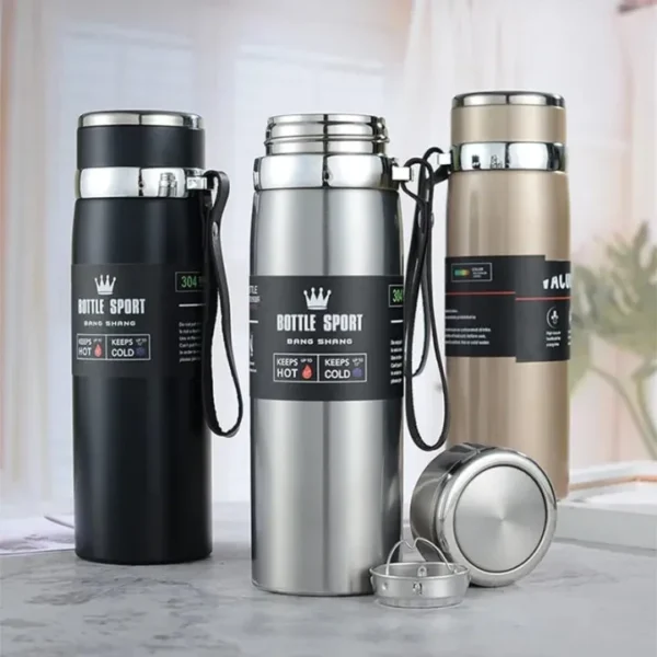 Insulated Water Bottle, 1 Litre Stainless Steel Water Bottle for 12 Hours Hot & Cold