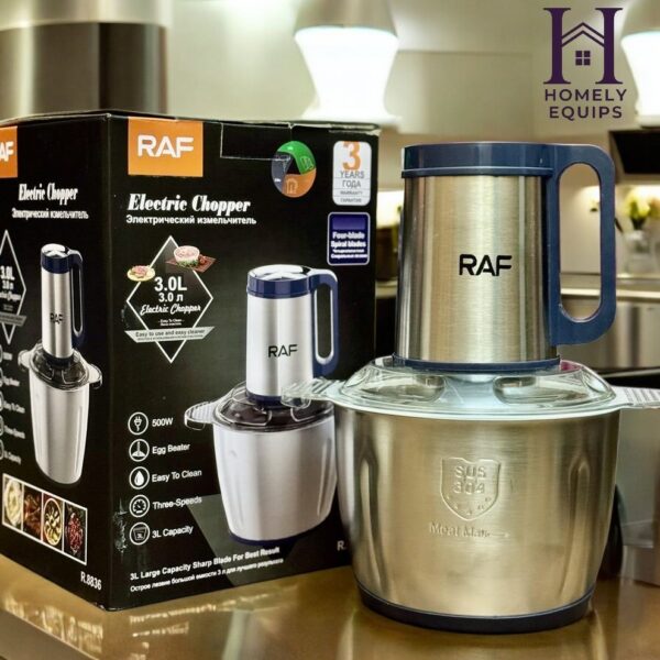 RAF Imported 3L Electric Meat Chopper – 3 Years Warranty (Russian Brand 🇷🇺)